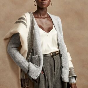 Banana Republic Alpaca-Blend Long Cardigan Sweater Grey